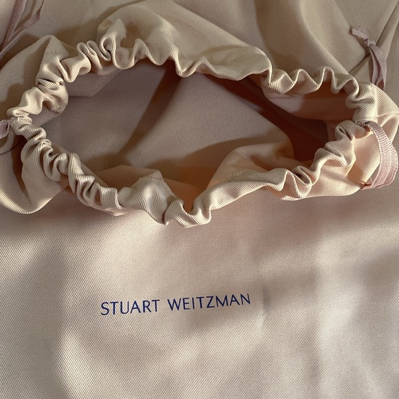 Stuart Weitzman Extra large boots shoes drawstring storage dust bag peach canvas - Picture 4 of 8